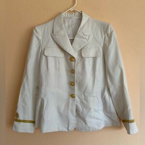 Women’s Vintage White Naval Uniform Shop Jacket, Brooklyn New York, Size Small